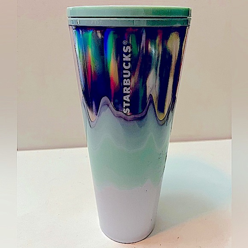 Authentic Starbucks Holiday 2021 Ice Wave Mint/White 24oz Cold Cup Tumbler